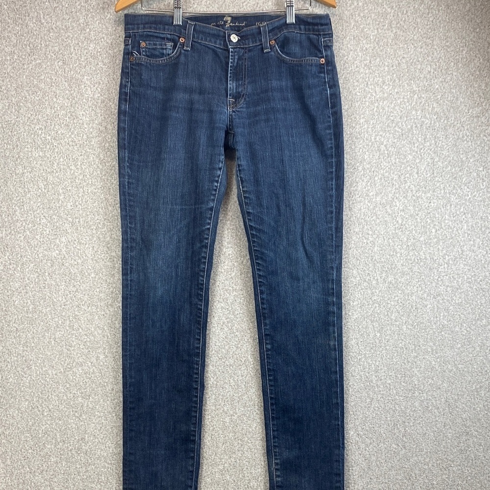 7 for all mankind Roxanne jeans size 32 mid to low rise skinny neutral basics